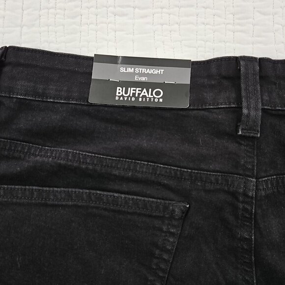 Buffalo David Bitton Evan Jeans Men's 34x32 NEW Black Wash Straight Stretch NWT - Picture 9 of 16